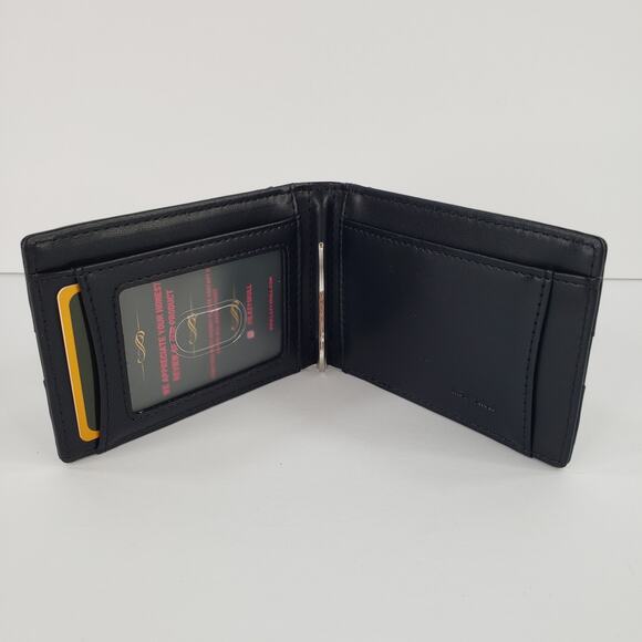 LAZY SKULL Black Bifold Wallet Faux Leather Goth Collection Slim RFID Blocking - Picture 3 of 6